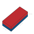 Magnet ferită bloc 40 x 20 x 10 mm - schemă cu dimensiuni