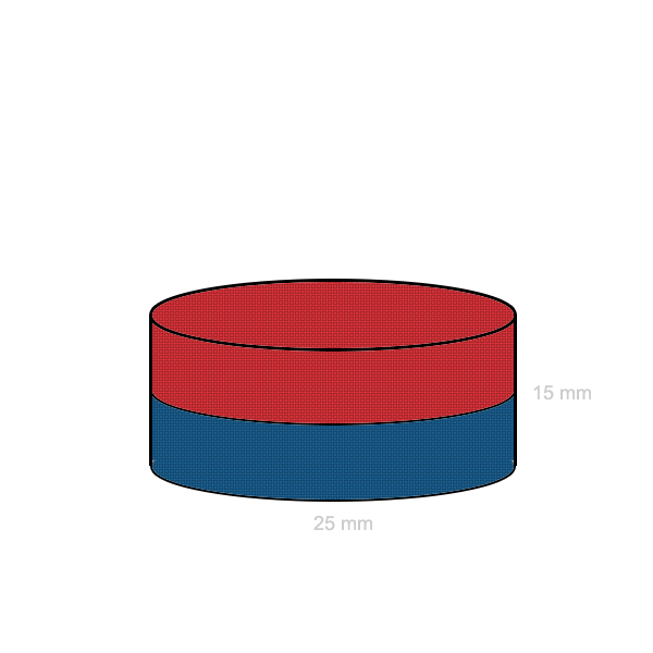 Magnet neodim disc 25 x 15 mm C