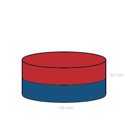 Magnet neodim disc 45 x 30 mm C