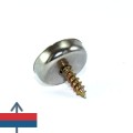 Magnet neodim oală D 16 mm cu gaură și șanfren cu șurub introdus