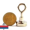 Magnet neodim oala D20 mm cu carlig inelar 3