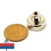 Magnet neodim oala D20 mm cu gat filetat 1