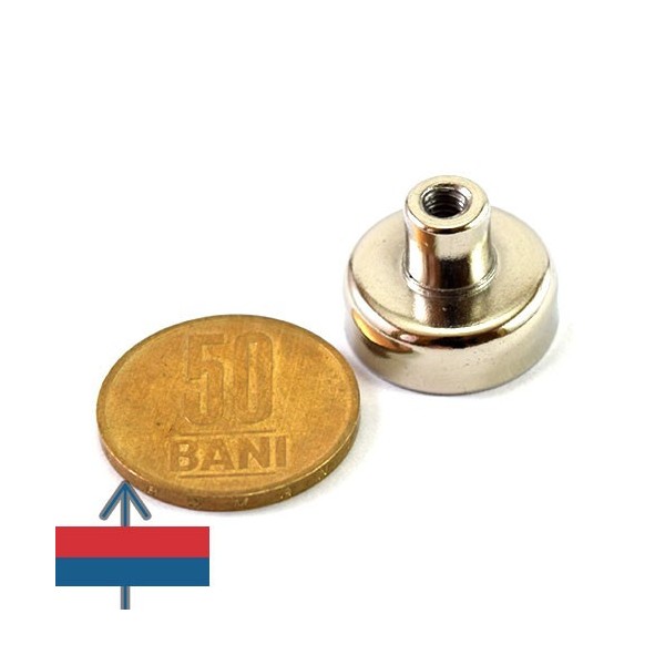 Magnet neodim oala D20 mm cu gat filetat 1