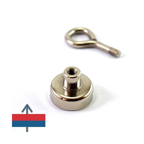 Magnet neodim oala D20 mm cu gat filetat 5
