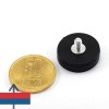 Magnet neodim oala D22 mm cauciucat filet exterior secțiune cauciuc 2