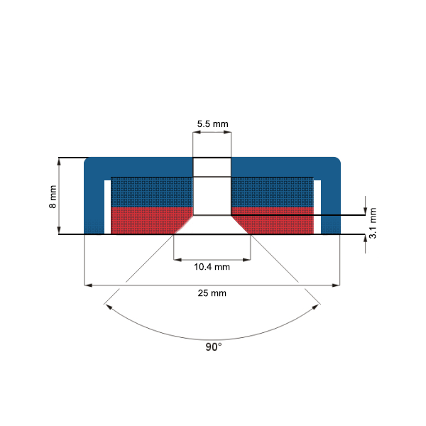 Magnet neodim oala D25 mm C