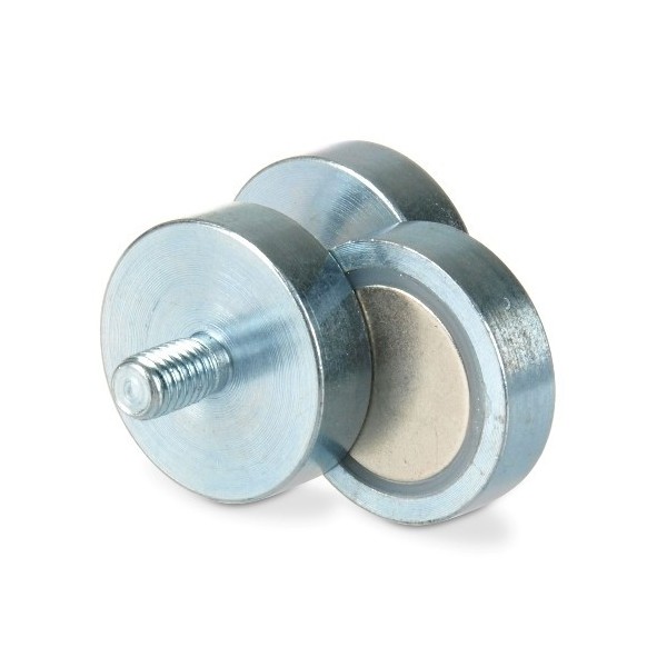 Magnet neodim oală D 32 mm filet exterior - 3 bucăți