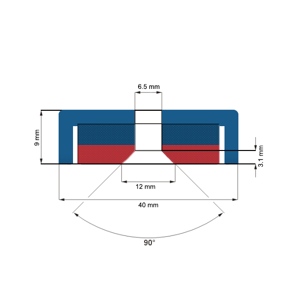 Magnet neodim oala D40 mm C