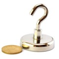 Magnet neodim oala D42 cârlig cu moneda 50 bani