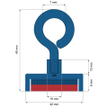 Magnet neodim oală D 42 mm cârlig inelar schema