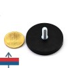 Magnet neodim oală D 43 mm cauciucat cu filet exterior 2