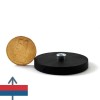 Magnet neodim oala D43 mm cauciucat cu gat filet interior 1 2