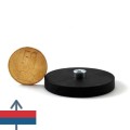 Magnet neodim oala D43 mm cauciucat cu gat filet interior 2