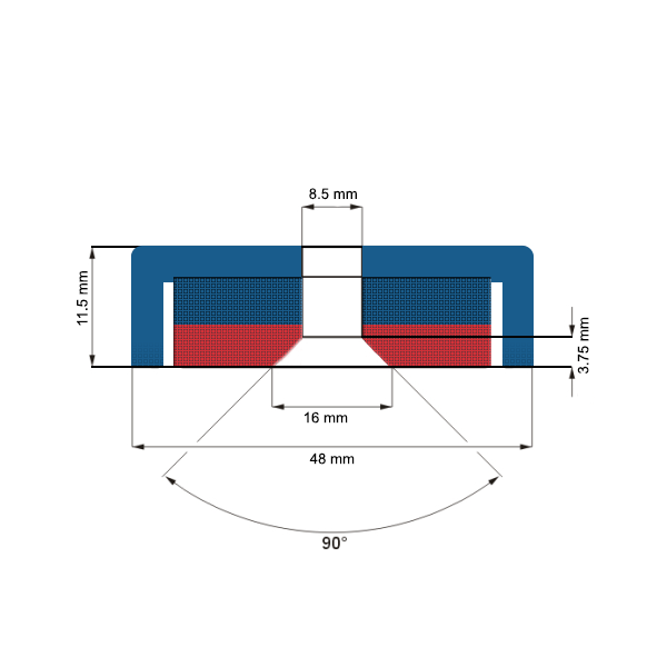 Magnet neodim oala D48 mm C