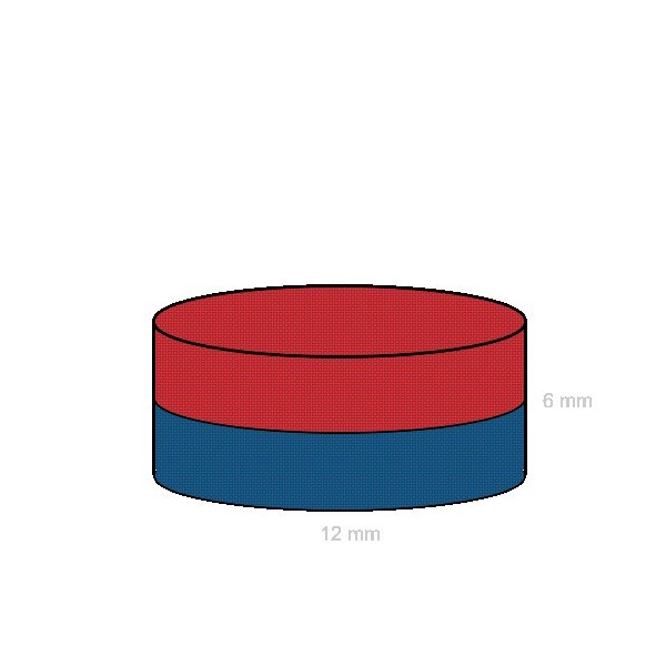 Magnet ferita disc 12 x 6 mm C