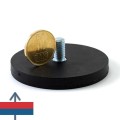 Magnet neodim oala D66 mm cauciucat cu filet exterior 3