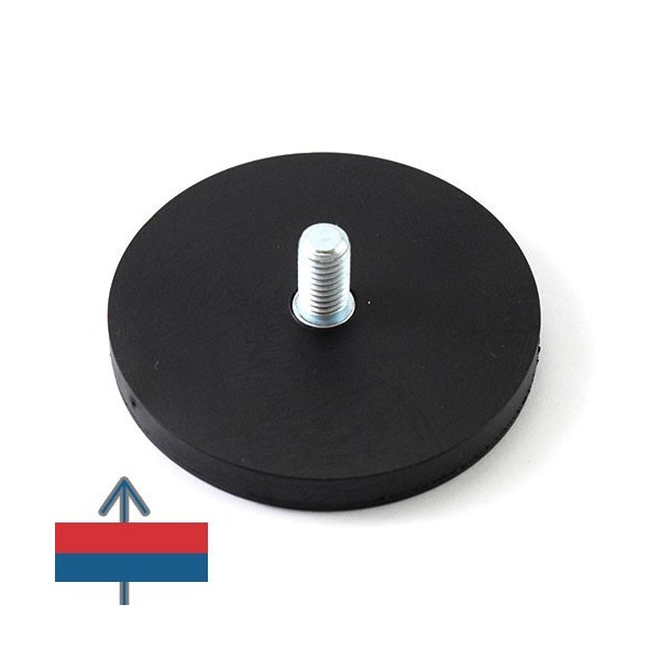 Magnet neodim oala D66 mm cauciucat cu filet exterior 4