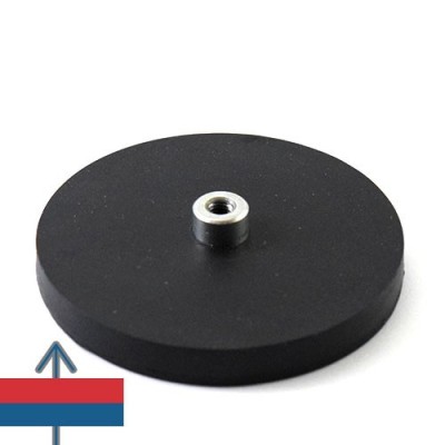 Magnet neodim oala D66 mm cauciucat gat filetat interior 3