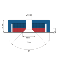 Magnet neodim oală D 75 mm schema