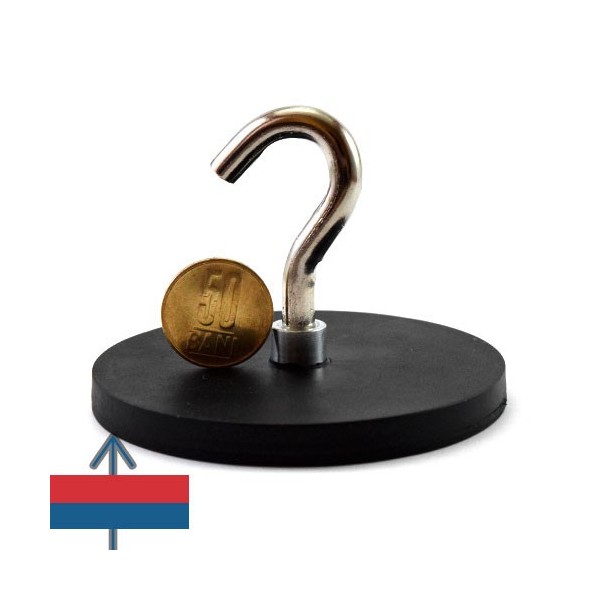 Magnet neodim oala D88 mm cauciucat carlig 3