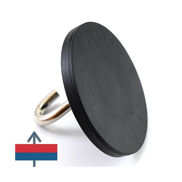 Magnet neodim oala D88 mm cauciucat carlig 6
