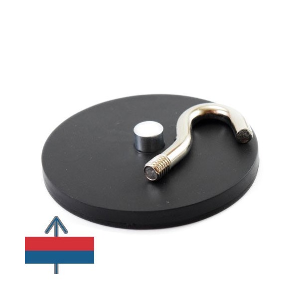 Magnet neodim oala D88 mm cauciucat carlig 7
