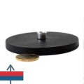 Magnet neodim oala D88 mm cauciucat gat filet interior 4