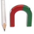 Potcoavă ferită 42 x 38 x 7 mm roșu / verde pentru experimente - cu creion