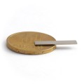 Magnet neodim bloc 20 x 4 x 0,5 mm - N35 cu moneda de 50 bani
