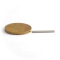 Magnet neodim bloc 20 x 4 x 0,5 mm - N35 cu moneda de 50 bani