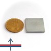 Magnet neodim bloc 24 x 24 x 2 mm - N38H cu magnetizare