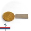 Magnet neodim bloc 25 x 10 x 1,5 mm - N42 cu magnetizare