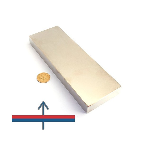 Magnet neodim bloc 200 x 70 x 20 mm - N45 cu magnetizare proportional