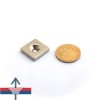 Magnet neodim bloc 20 x 20 x 4 mm cu gaura ingropata D4,5 D9,6 - N35 cu magnetizare proportional