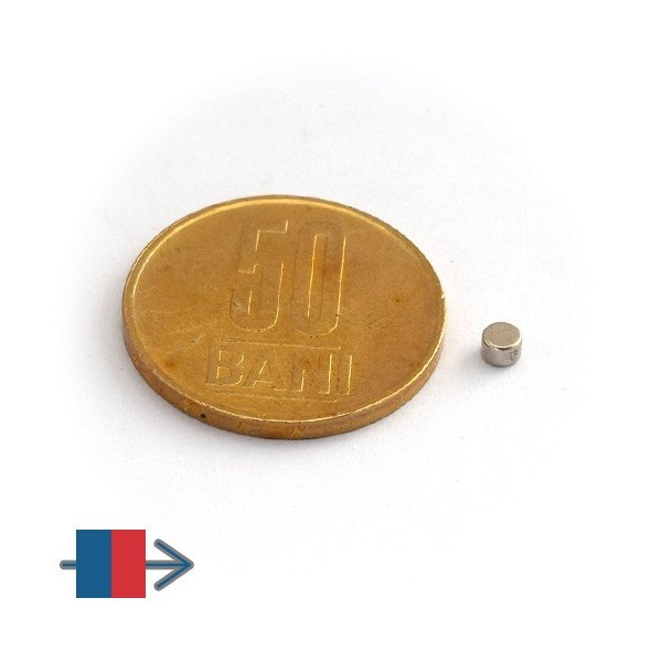 Magnet neodim disc 3 x 2 mm - N35 cu magnetizare