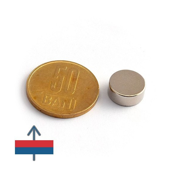 Magnet neodim disc 12 x 5 mm - N48 cu magnetizare