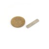 Magnet neodim bloc 25 x 5 x 2 NiCuNi N45SH cu moneda de 50 bani