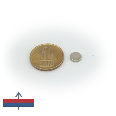 Magnet neodim disc 8 x 1,5 cu magnetizare