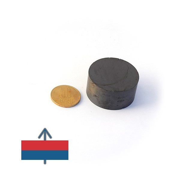 Magnet ferita disc 30 x 15 mm cu magnetizare