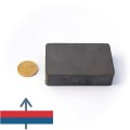 Magnet ferita bloc 75 x 50 x 18 mm cu magnetizare