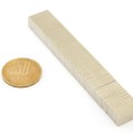 Magnet neodim bloc 15 x 8 x 0,9 mm - N35SH - NiCuNi grup cu moneda de 50 bani