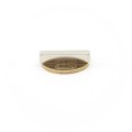 Magnet neodim bloc 25 x 5 x 5 mm - N42 - NiCuNi peste moneda de 50 bani