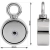 Magnet neodim oală D 60 mm cu două cârlige inelare și două fețe 2 x 140 kg 2