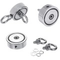 Magnet neodim oală D 60 mm cu două cârlige inelare și două fețe 2 x 140 kg - componente
