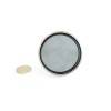 Magnet ferită oală D 63 mm cu gât filetat la interior și moneda de 50 bani privire de sus 2