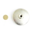 Magnet ferită oală D 80 mm cu gât filetat la interior privire de sus
