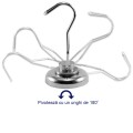 Magnet neodim oală D 25 mm cu cârlig / cuier rotativ cu 2 grade de libertare pivotează 180