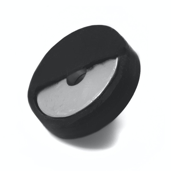 Magnet neodim oala D22 mm cauciucat filet exterior secțiune cauciuc