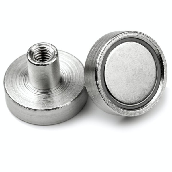 Magnet neodim oală D 16 mm filet interior 2 buc