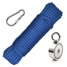 Set magnet fishing / pescuit: Oală D 75 două fețe, funie 8 mm, carabină cu piuliță